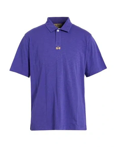 La Martina Man Polo Shirt Purple Size Xxl Cotton