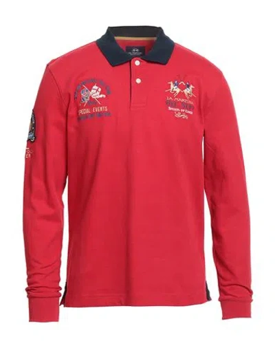 La Martina Man Polo Shirt Red Size Xxl Cotton