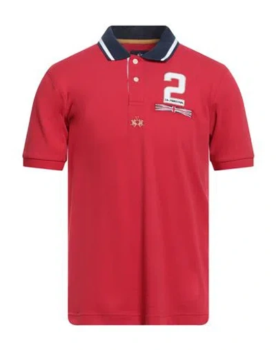 La Martina Man Polo Shirt Red Size Xxl Cotton, Elastane
