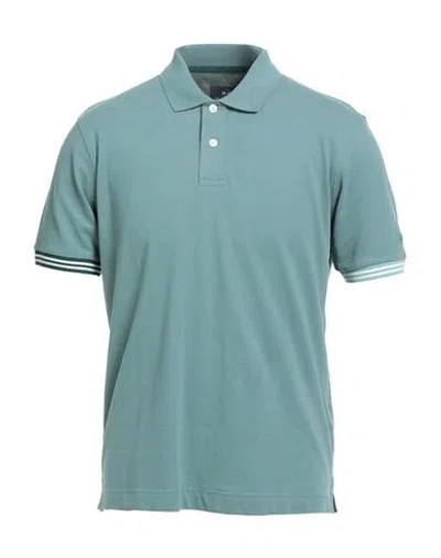 La Martina Man Polo Shirt Sage Green Size 3xl Cotton, Elastane In Blue