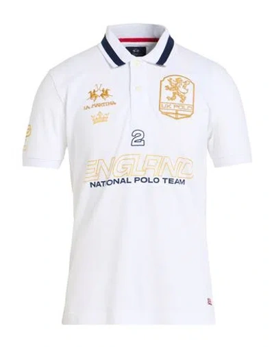 La Martina Man Polo Shirt White Size Xxl Cotton, Elastane