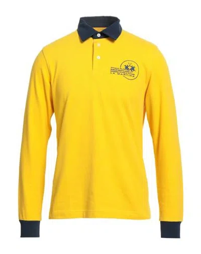 La Martina Man Polo Shirt Yellow Size 3xl Cotton