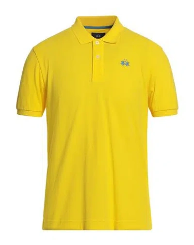 La Martina Man Polo Shirt Yellow Size Xxl Cotton