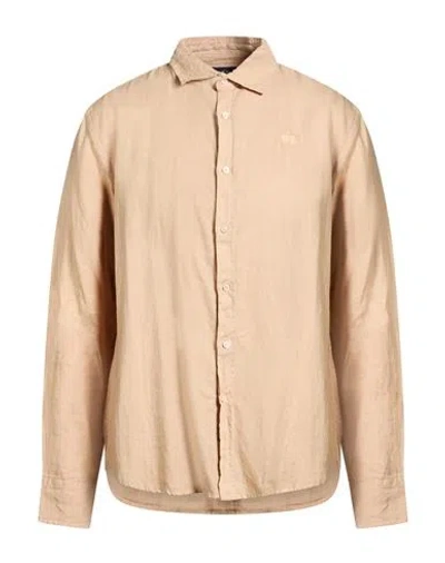 La Martina Man Shirt Beige Size 3xl Linen In Neutral