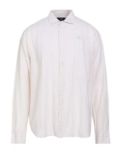 La Martina Man Shirt Beige Size Xxl Cotton, Linen In Neutral