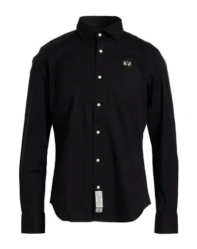 La Martina Man Shirt Black Size 3xl Cotton, Elastane