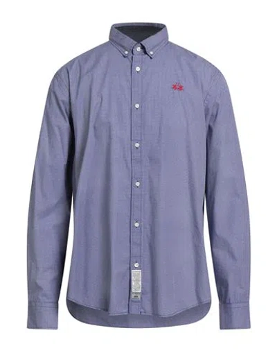 La Martina Man Shirt Blue Size 3xl Cotton