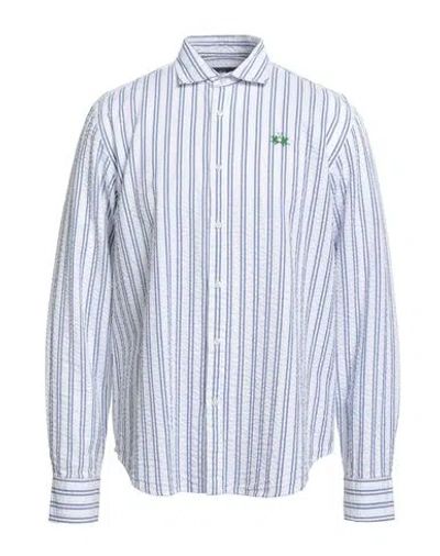 La Martina Man Shirt Blue Size 3xl Cotton