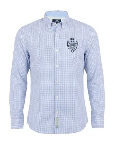 La Martina Man Shirt Blue Size Xxl Cotton