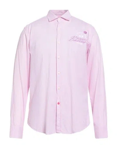 La Martina Man Shirt Light Pink Size Xxl Cotton, Linen
