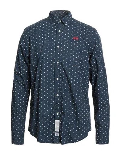 La Martina Man Shirt Midnight Blue Size 3xl Cotton