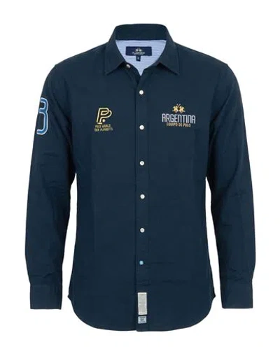 La Martina Man Shirt Midnight Blue Size Xl Cotton