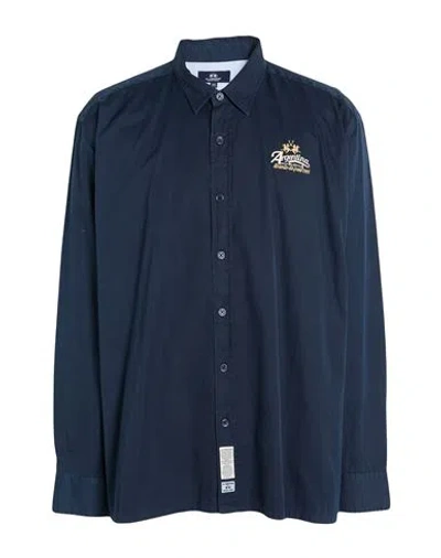 La Martina Man Shirt Midnight Blue Size Xxl Cotton