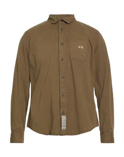 La Martina Man Shirt Military Green Size Xl Cotton