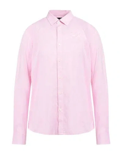 La Martina Man Shirt Pink Size 3xl Linen, Cotton