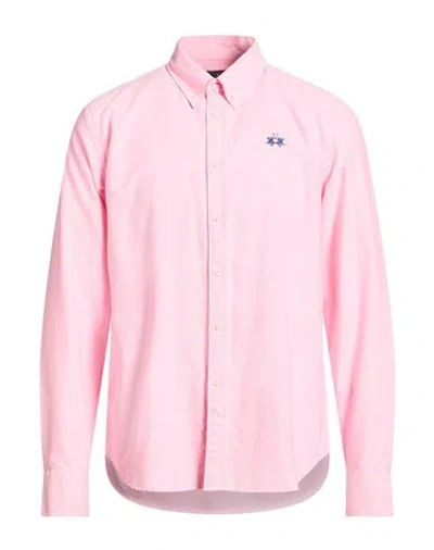 La Martina Man Shirt Pink Size S Cotton