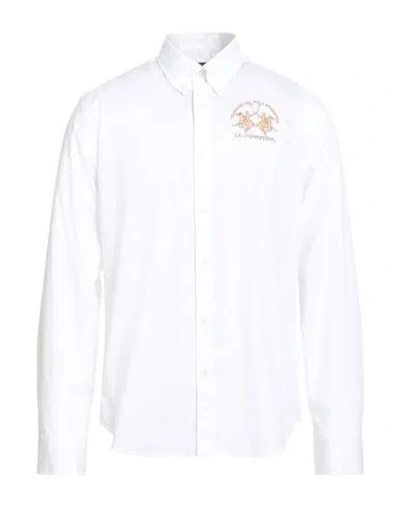 La Martina Man Shirt White Size 3xl Cotton, Elastane