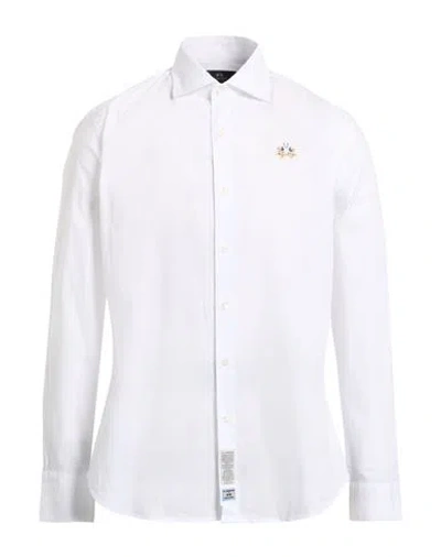 La Martina Man Shirt White Size 3xl Cotton, Elastane