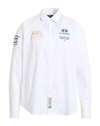 La Martina Man Shirt White Size Xl Cotton, Elastane