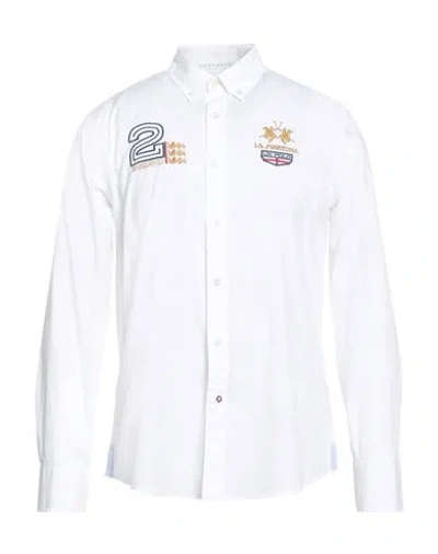 La Martina Man Shirt White Size Xxl Cotton, Elastane