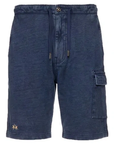La Martina Man Shorts & Bermuda Shorts Blue Size S Cotton