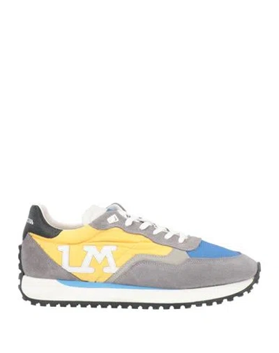 La Martina Man Sneakers Grey Size 10 Leather, Textile Fibers, Synthetic Material
