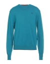La Martina Man Sweater Azure Size Xxl Acrylic, Cotton, Wool In Blue
