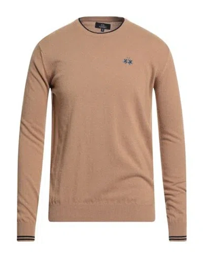 La Martina Man Sweater Camel Size Xxl Viscose, Polyamide, Wool, Cashmere