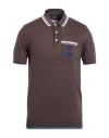 La Martina Man Sweater Chocolate Brown Size Xl Cotton In Brown
