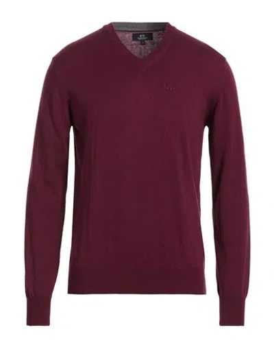 La Martina Man Sweater Garnet Size 3xl Cotton, Wool In Purple