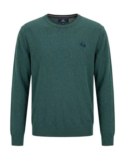 La Martina Man Sweater Green Size L Viscose, Polyamide, Wool In Multi