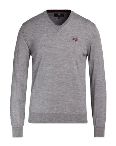La Martina Man Sweater Grey Size S Wool In Gray
