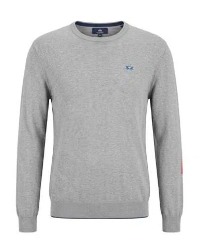 La Martina Man Sweater Grey Size Xl Cotton In Gray