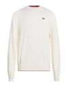 La Martina Man Sweater Ivory Size Xl Cotton, Wool In Neutral