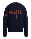 La Martina Man Sweater Midnight Blue Size Xl Wool, Polyester In Blue