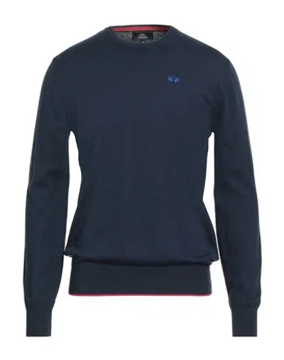 La Martina Man Sweater Navy Size Xxl Cotton