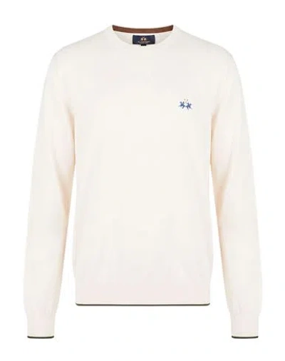 La Martina Man Sweater Off White Size 4xl Cotton, Wool