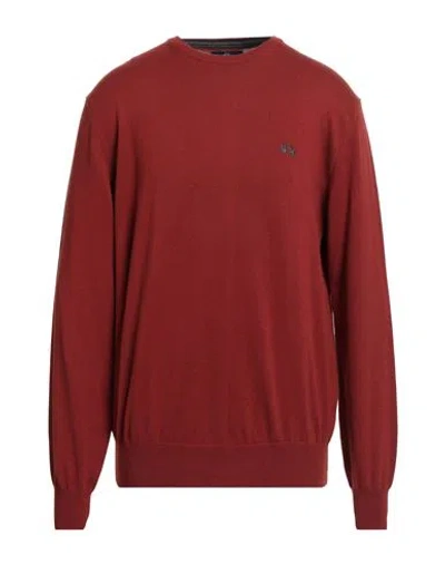 La Martina Man Sweater Rust Size 3xl Cotton, Wool
