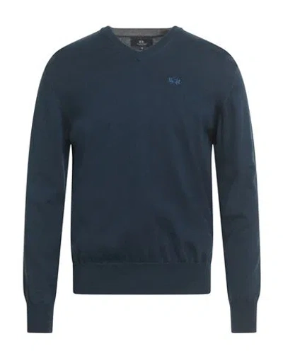 La Martina Man Sweater Slate Blue Size Xl Cotton, Wool