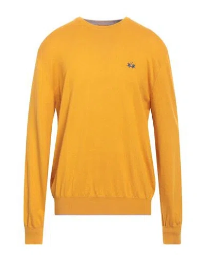 La Martina Man Sweater Yellow Size 3xl Cotton, Wool In Yellow
