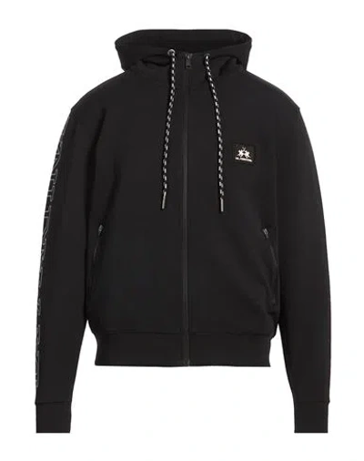 La Martina Man Sweatshirt Black Size Xl Cotton, Polyester, Elastane