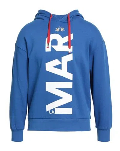 La Martina Man Sweatshirt Blue Size Xxl Cotton