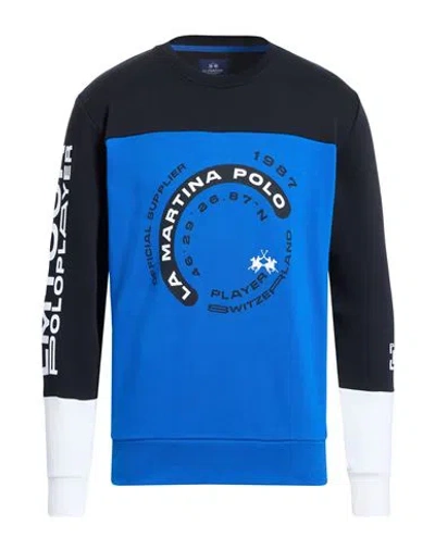 La Martina Man Sweatshirt Bright Blue Size Xxl Cotton