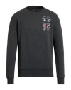 La Martina Man Sweatshirt Charcoal Size Xl Cotton, Polyester In Black
