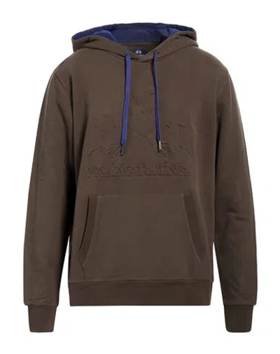 La Martina Man Sweatshirt Dark Brown Size Xl Cotton
