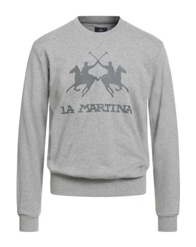 La Martina Man Sweatshirt Grey Size 3xl Cotton