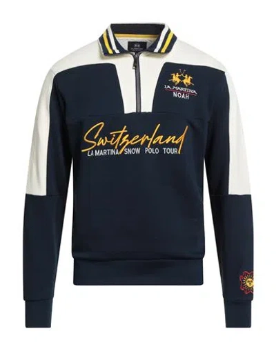 La Martina Man Sweatshirt Navy Size 3xl Cotton In Blue