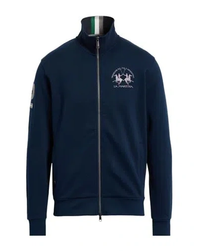 La Martina Man Sweatshirt Navy Size 3xl Cotton In Blue