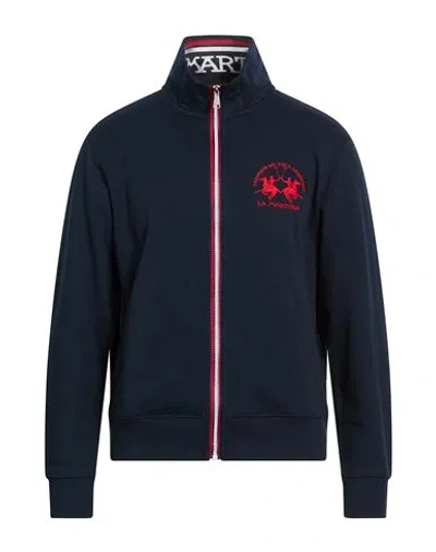 La Martina Man Sweatshirt Navy Size Xxl Cotton In Blue