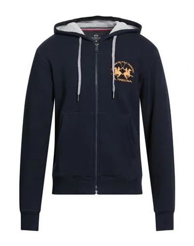 La Martina Man Sweatshirt Navy Size Xxl Cotton, Elastane In Blue